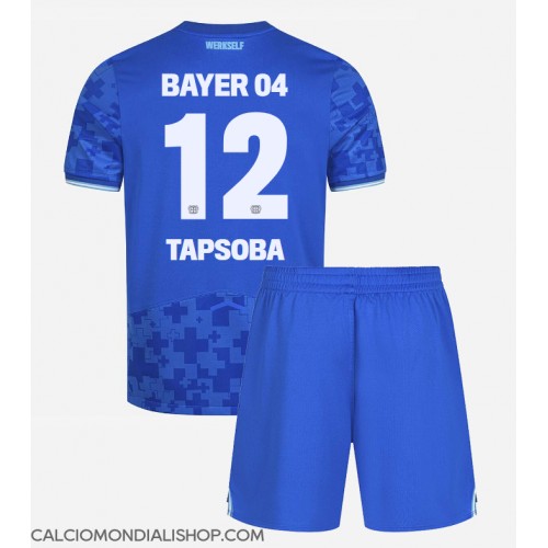 Maglie da calcio Bayer Leverkusen Edmond Tapsoba #12 Terza Maglia Bambino 2025-26 Manica Corta (+ Pantaloni corti)
